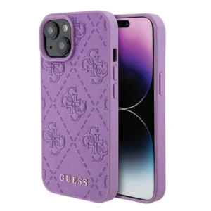 Guess GUHCP15SP4EPMU iPhone 15 6.1" purple/light purple hardcase Leather 4G Stampedeng