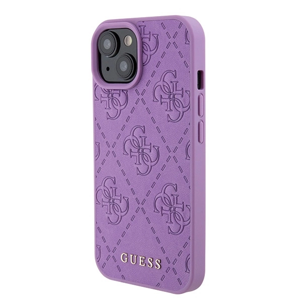 Guess GUHCP15SP4EPMU iPhone 15 6.1" purple/light purple hardcase Leather 4G Stampedeng