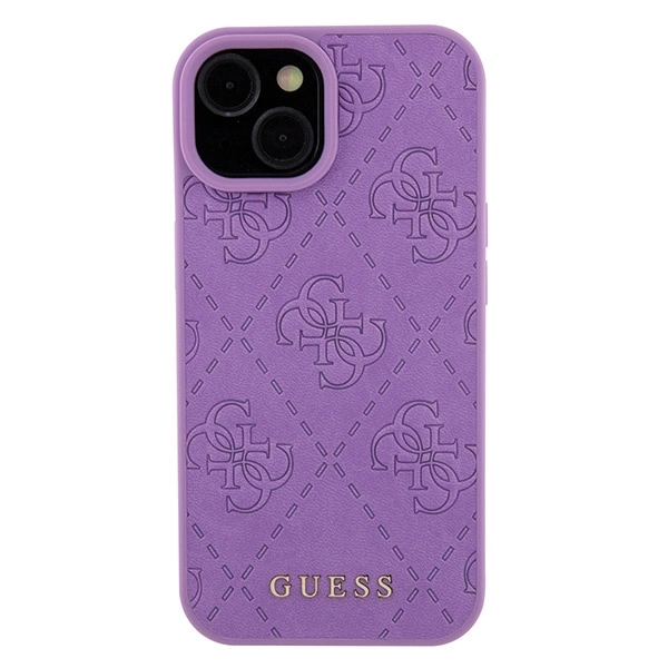 Guess GUHCP15SP4EPMU iPhone 15 6.1" purple/light purple hardcase Leather 4G Stampedeng
