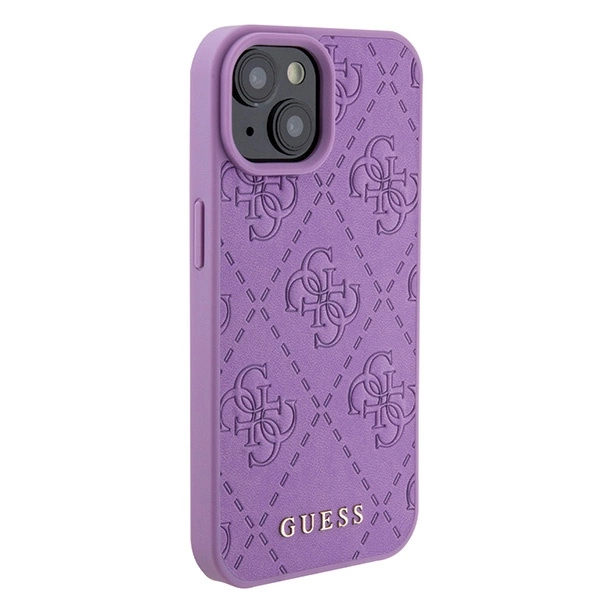Guess GUHCP15SP4EPMU iPhone 15 6.1" purple/light purple hardcase Leather 4G Stampedeng