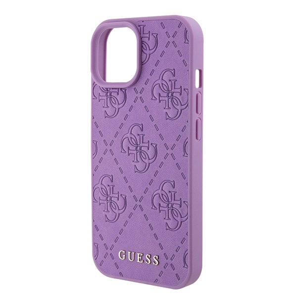 Guess GUHCP15SP4EPMU iPhone 15 6.1" purple/light purple hardcase Leather 4G Stampedeng