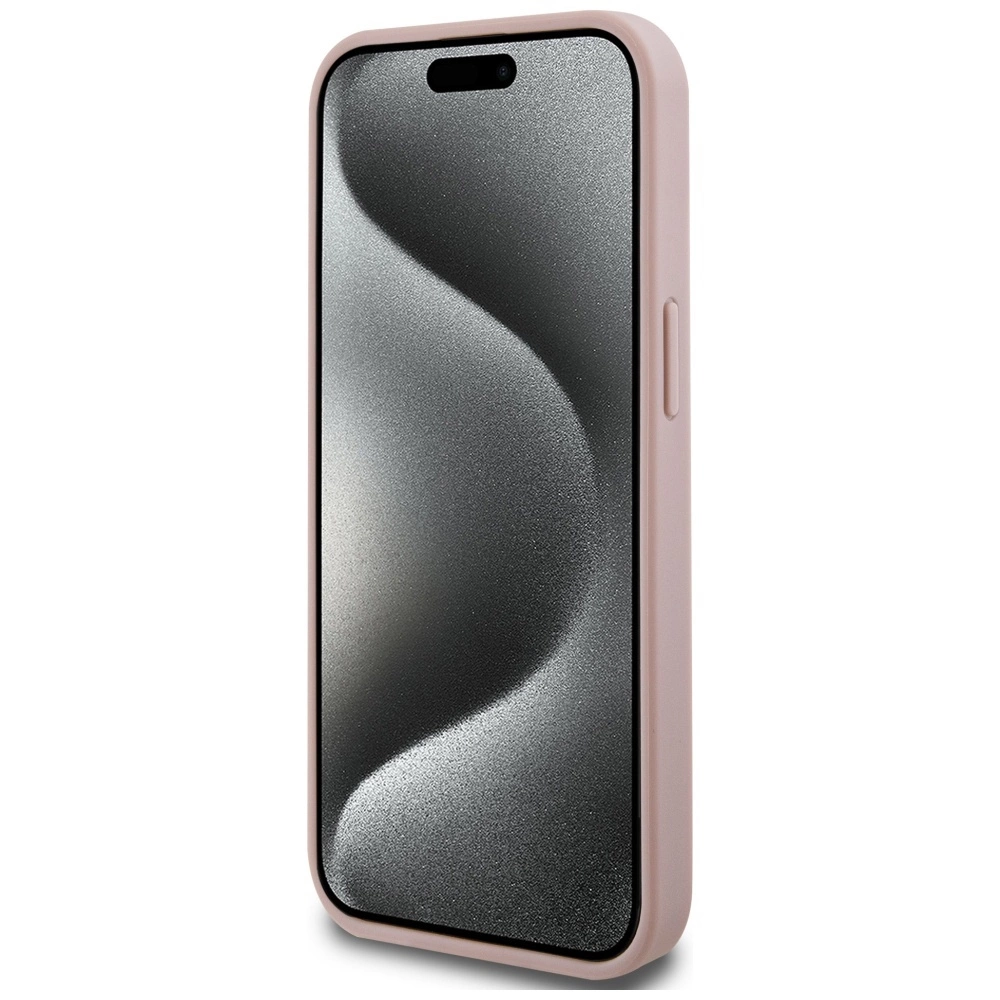 Guess GUHCP15SPCRTHCP iPhone 15 6.1" pink/pink hardcase Croco Triangle Metal Logoeng