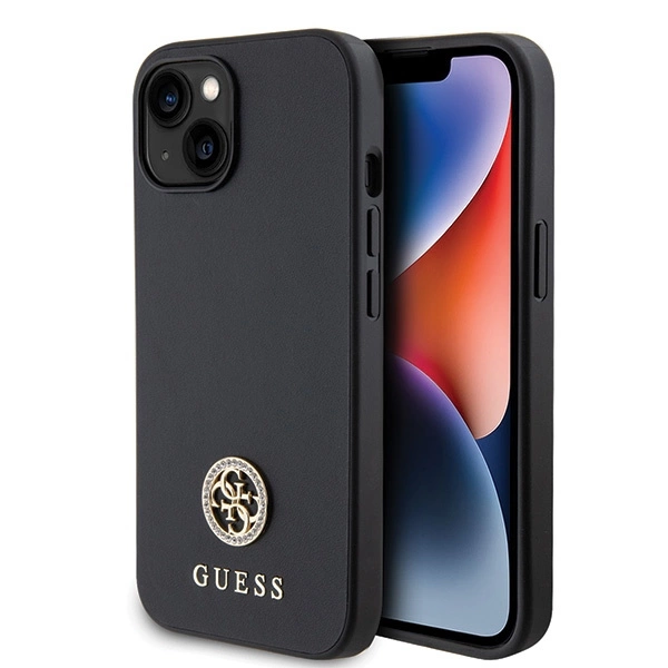 Guess GUHCP15SPS4DGPK iPhone 15 6.1" black/black hardcase Strass Metal Logoeng