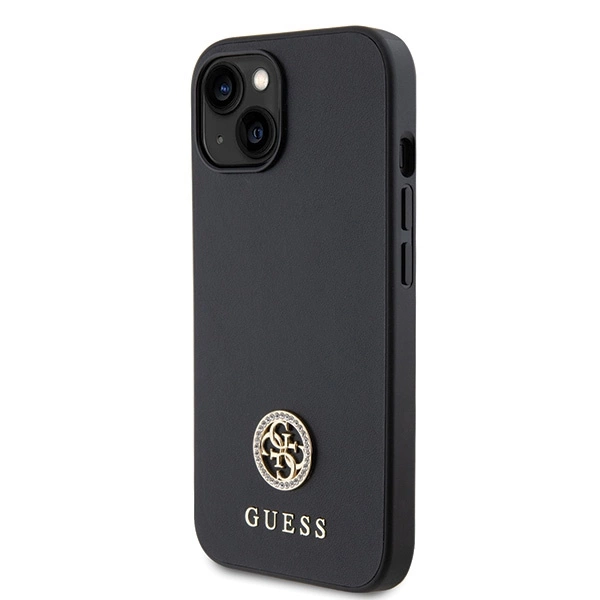 Guess GUHCP15SPS4DGPK iPhone 15 6.1" black/black hardcase Strass Metal Logoeng