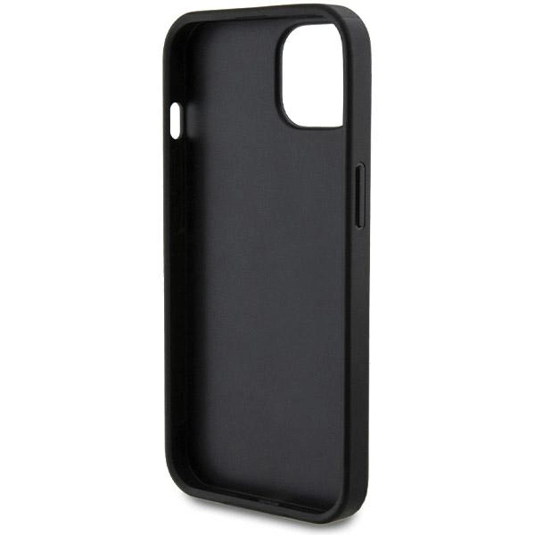 Guess Leather Perforated 4G Glitter Logo case for iPhone 15 - blackeng