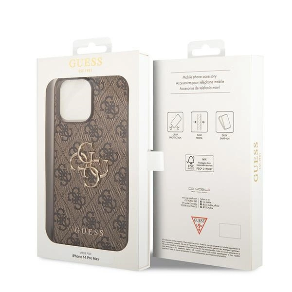 Guess GUHCP15X4GMGBR iPhone 15 Pro Max 6.7" brown/brown hardcase 4G Big Metal Logoeng