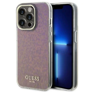 Guess GUHCP15XHDECMP iPhone 15 Pro Max 6.7" pink/pink hardcase IML Faceted Mirror Disco Iridescenteng