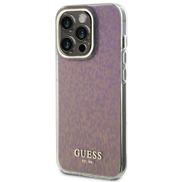 Guess GUHCP15XHDECMP iPhone 15 Pro Max 6.7" pink/pink hardcase IML Faceted Mirror Disco Iridescenteng