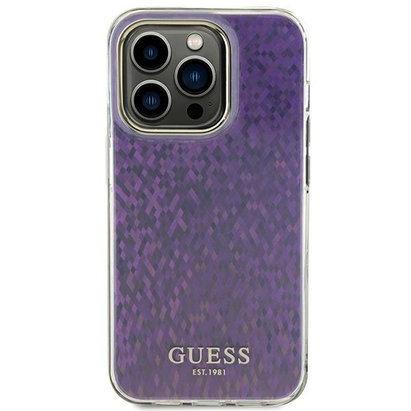 Guess GUHCP15XHDECMP iPhone 15 Pro Max 6.7" pink/pink hardcase IML Faceted Mirror Disco Iridescenteng