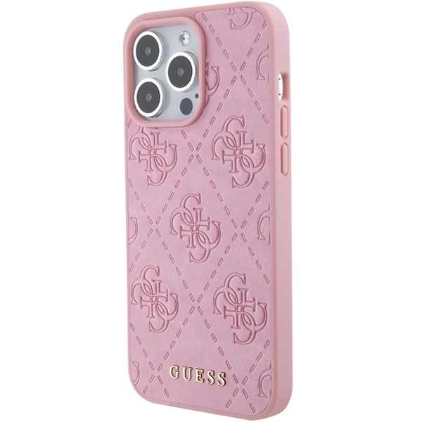 Guess GUHCP15XP4EPMP iPhone 15 Pro Max 6.7" pink/pink hardcase Leather 4G Stampedeng