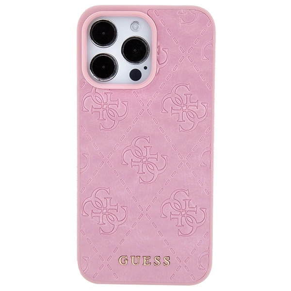 Guess GUHCP15XP4EPMP iPhone 15 Pro Max 6.7" pink/pink hardcase Leather 4G Stampedeng