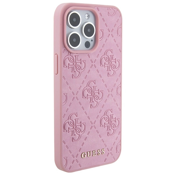 Guess GUHCP15XP4EPMP iPhone 15 Pro Max 6.7" pink/pink hardcase Leather 4G Stampedeng