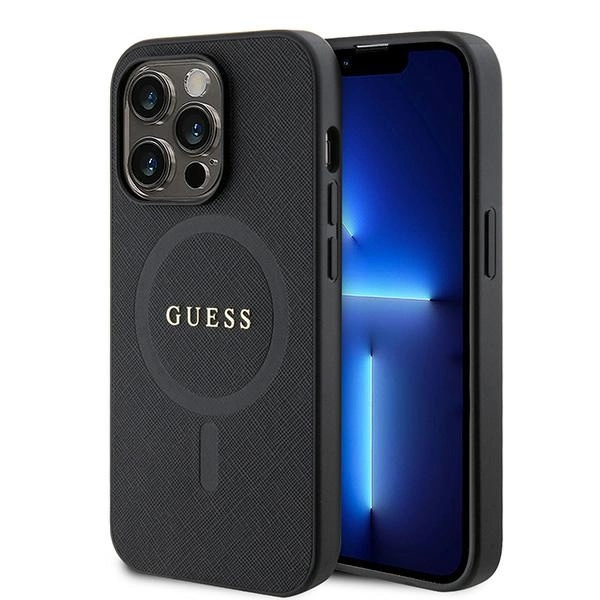 Guess GUHMP15LPSAHMCK iPhone 15 Pro 6.1" black/black hardcase Saffiano MagSafeeng