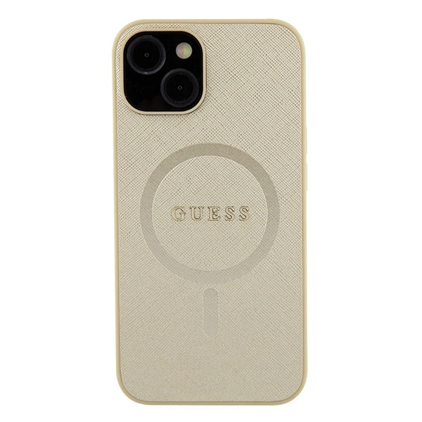 Guess GUHMP15MPSAHMCB iPhone 15 Plus 6.7" gold/gold hardcase Saffiano MagSafeeng