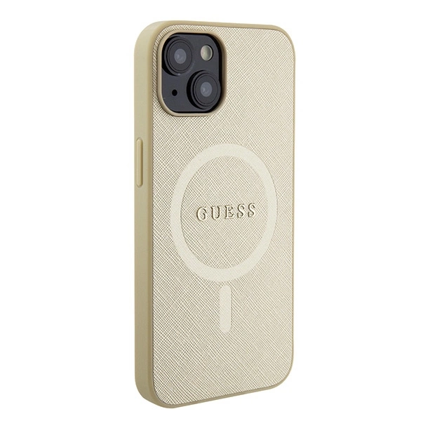 Guess GUHMP15MPSAHMCB iPhone 15 Plus 6.7" gold/gold hardcase Saffiano MagSafeeng