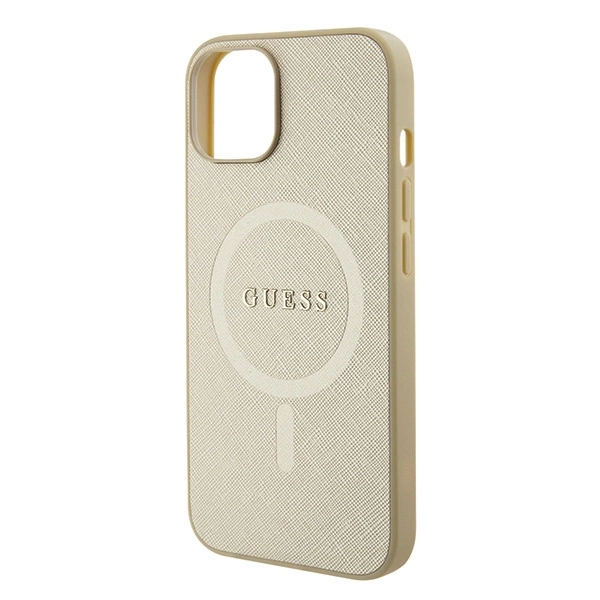 Guess GUHMP15MPSAHMCB iPhone 15 Plus 6.7" gold/gold hardcase Saffiano MagSafeeng