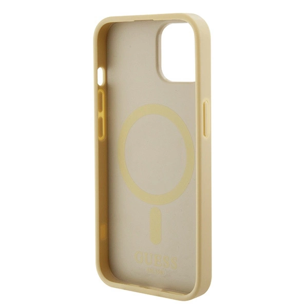 Guess GUHMP15MPSAHMCB iPhone 15 Plus 6.7" gold/gold hardcase Saffiano MagSafeeng