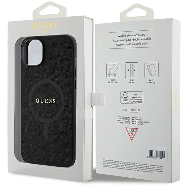 Guess GUHMP15MPSAHMCK iPhone 15 Plus 6.7" black/black hardcase Saffiano MagSafeeng