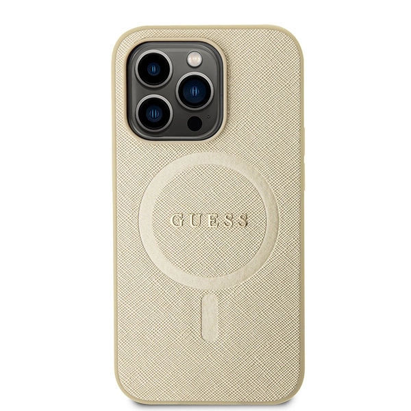 Guess GUHMP15XPSAHMCB iPhone 15 Pro Max 6.7" gold/gold hardcase Saffiano MagSafeeng