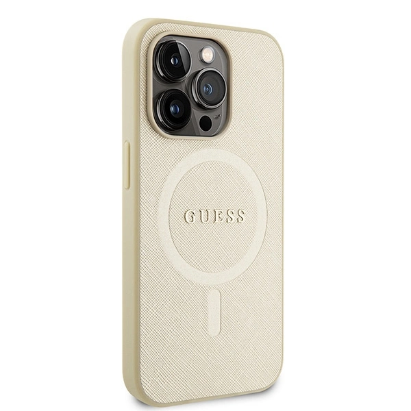 Guess GUHMP15XPSAHMCB iPhone 15 Pro Max 6.7" gold/gold hardcase Saffiano MagSafeeng