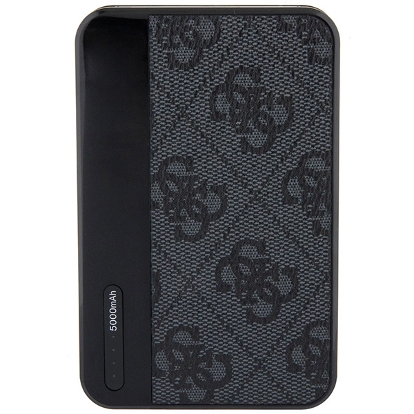 Guess Powerbank 15W GUPB5LP4GEGK 5000mAh black/black 4G Leather Metal Logoeng
