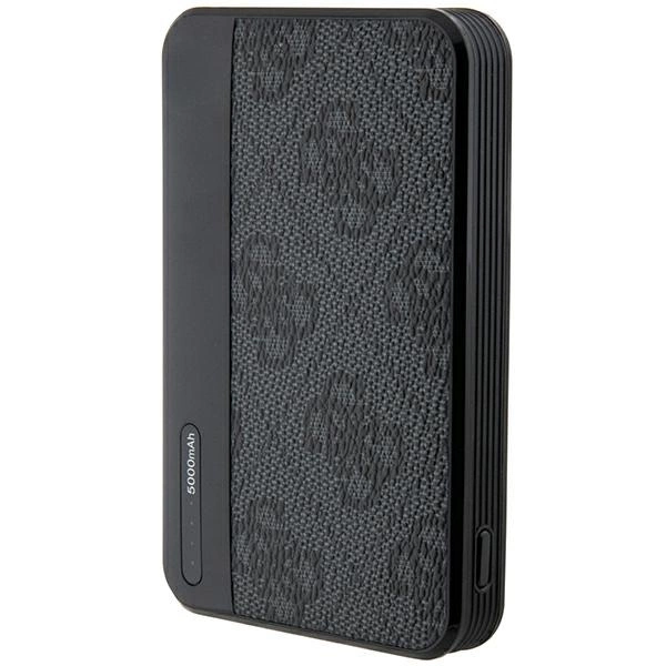 Guess Powerbank 15W GUPB5LP4GEGK 5000mAh black/black 4G Leather Metal Logoeng
