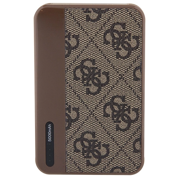 Guess Powerbank 15W GUPB5LP4GEGW 5000mAh brown/brown 4G Leather Metal Logoeng