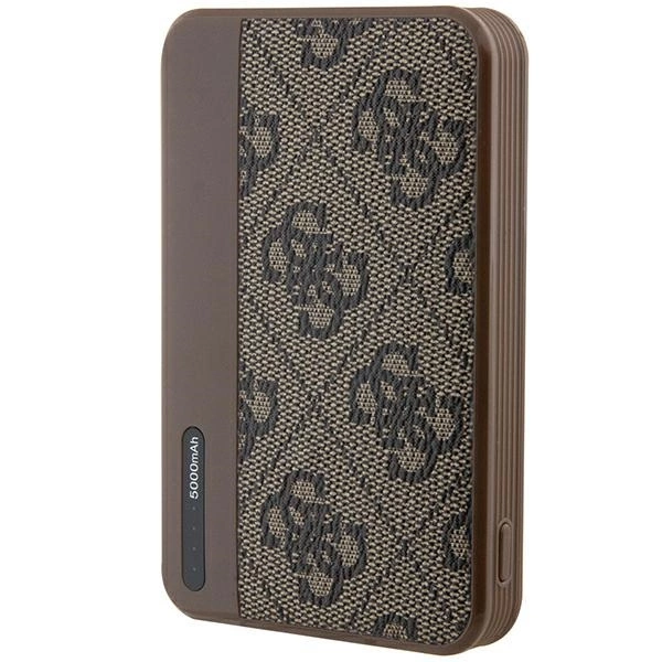 Guess Powerbank 15W GUPB5LP4GEGW 5000mAh brown/brown 4G Leather Metal Logoeng