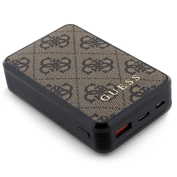 Guess Powerbank 18W GUPB10DP4GEGW 10000mAh brown/brown 4G Leather Metal Logoeng