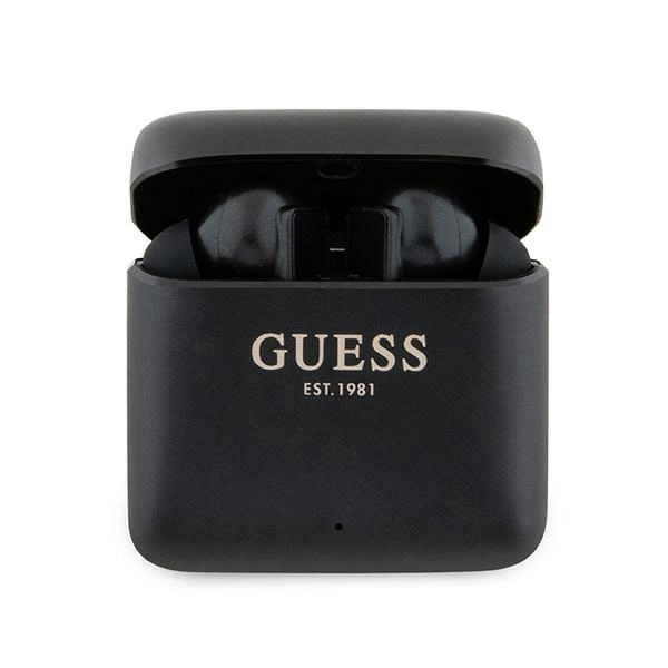 Guess Bluetooth headphones GUTWSSU20ALEGK TWS + docking station black/black Printed Logoeng