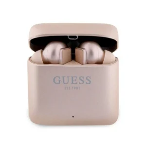 Guess GUTWSSU20ALEGP TWS Bluetooth Earphones + Dock Rose Gold/Rose Gold Printed Logoeng