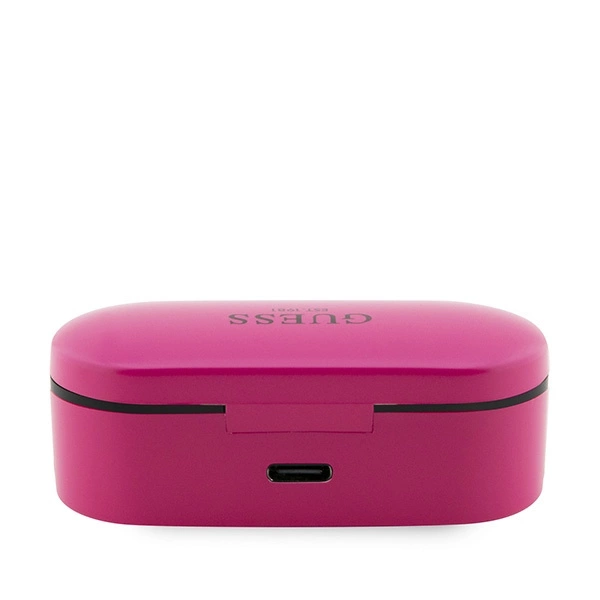 Guess GUTWST31EM TWS Bluetooth headphones + magenta docking stationeng