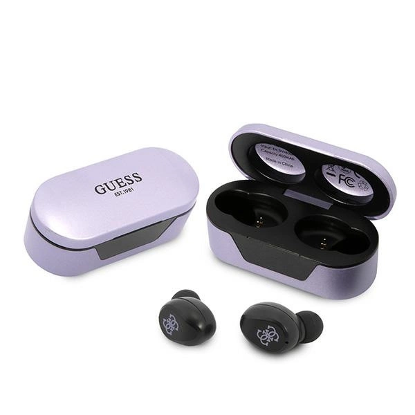 Guess GUTWST31EU TWS Bluetooth headphones + docking station purple/purpleeng
