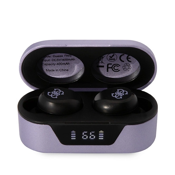Guess GUTWST31EU TWS Bluetooth headphones + docking station purple/purpleeng