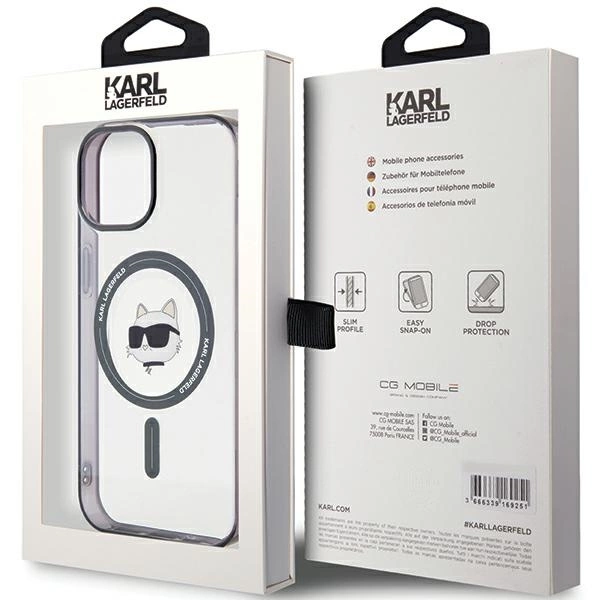 Karl Lagerfeld KLHMP15MHCHNOTK iPhone 15 Plus 6.7" transparent hardcase IML Choupette`s Head MagSafeeng