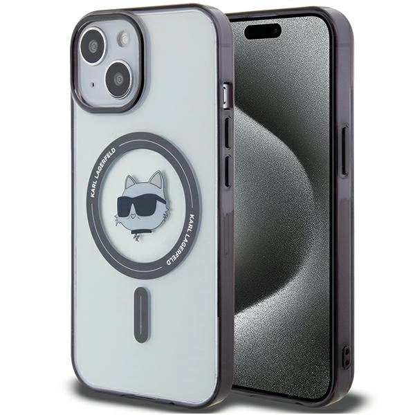 Karl Lagerfeld KLHMP15SHCHNOTK iPhone 15 6.1" transparent hardcase IML Choupette`s Head MagSafeeng