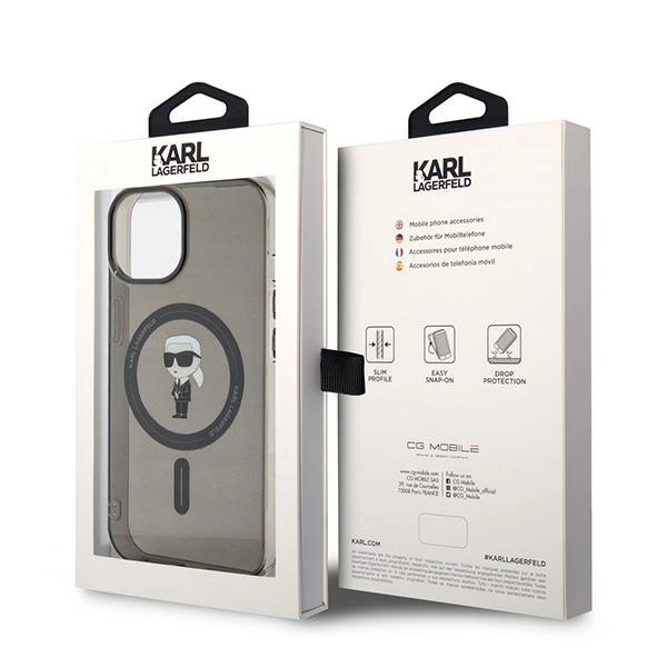 Karl Lagerfeld IML Ikonik MagSafe case for iPhone 15 - blackeng