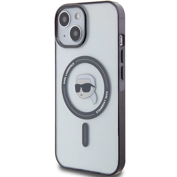 Karl Lagerfeld KLHMP15SHKHNOTK iPhone 15 6.1" transparent hardcase IML Karl`s Head MagSafeeng