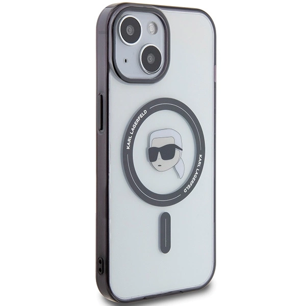 Karl Lagerfeld KLHMP15SHKHNOTK iPhone 15 6.1" transparent hardcase IML Karl`s Head MagSafeeng