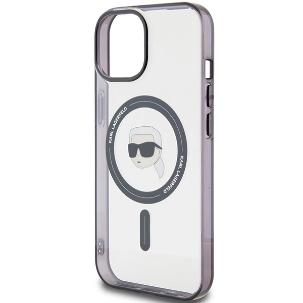 Karl Lagerfeld KLHMP15SHKHNOTK iPhone 15 6.1" transparent hardcase IML Karl`s Head MagSafeeng