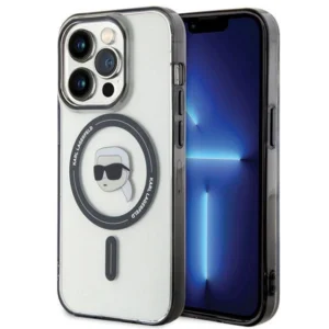 Karl Lagerfeld KLHMP15XHKHNOTK iPhone 15 Pro Max 6.7" transparent hardcase IML Karl`s Head MagSafeeng
