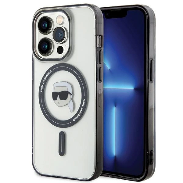 Karl Lagerfeld KLHMP15XHKHNOTK iPhone 15 Pro Max 6.7" transparent hardcase IML Karl`s Head MagSafeeng