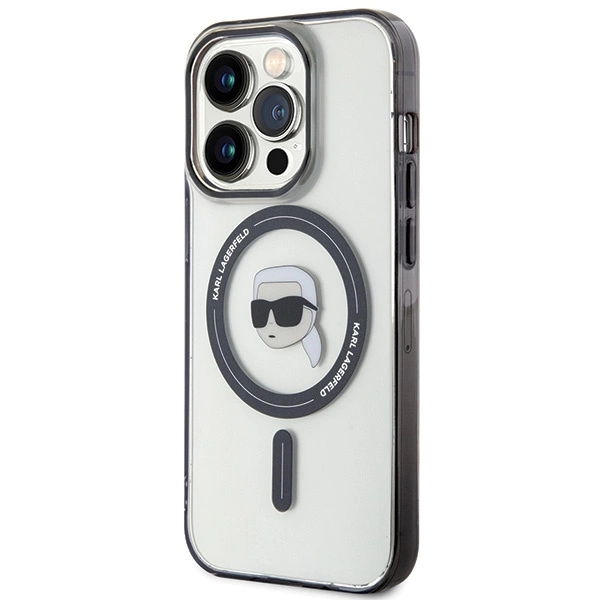 Karl Lagerfeld KLHMP15XHKHNOTK iPhone 15 Pro Max 6.7" transparent hardcase IML Karl`s Head MagSafeeng