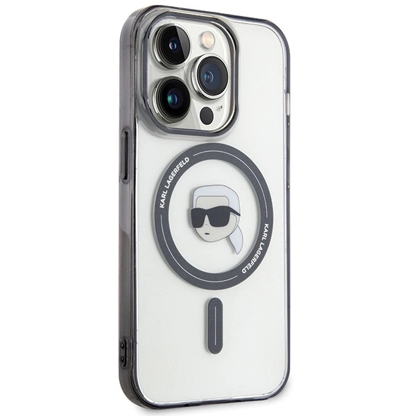 Karl Lagerfeld KLHMP15XHKHNOTK iPhone 15 Pro Max 6.7" transparent hardcase IML Karl`s Head MagSafeeng