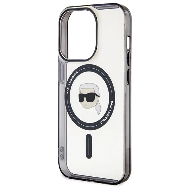 Karl Lagerfeld KLHMP15XHKHNOTK iPhone 15 Pro Max 6.7" transparent hardcase IML Karl`s Head MagSafeeng