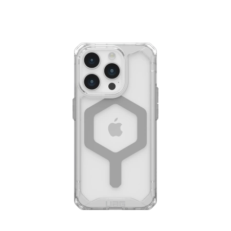 154984_1 UAG Plyo MagSafe case for iPhone 15 Pro - transparent and silvereng