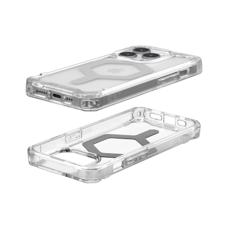 154984_3 UAG Plyo MagSafe case for iPhone 15 Pro - transparent and silvereng