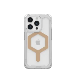 UAG Plyo MagSafe case for iPhone 15 Pro - transparent and goldeng