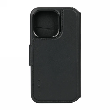 Decoded Detachable Wallet Case Leather with MagSafe for iPhone 15 - Blackeng
