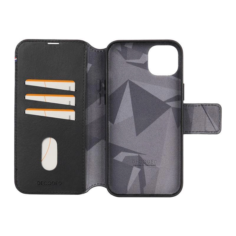 Decoded Detachable Wallet Case Leather with MagSafe for iPhone 15 Plus - Blackeng